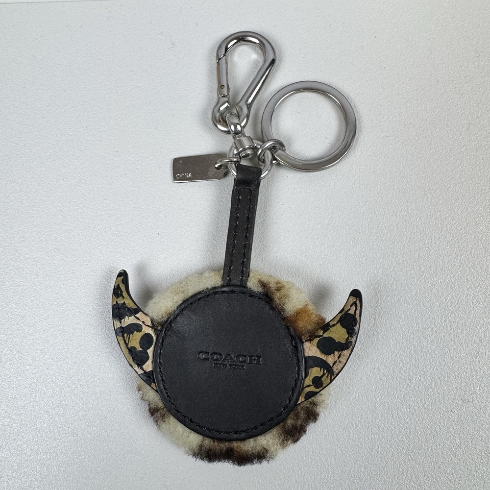 Coach Gary Baseman Buster Leather Leopard Keychain Limited Edition 64760 New - Picture 4 of 10